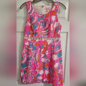 Lilly Pulitzer Pink, Blue, and Orange Shift Dress